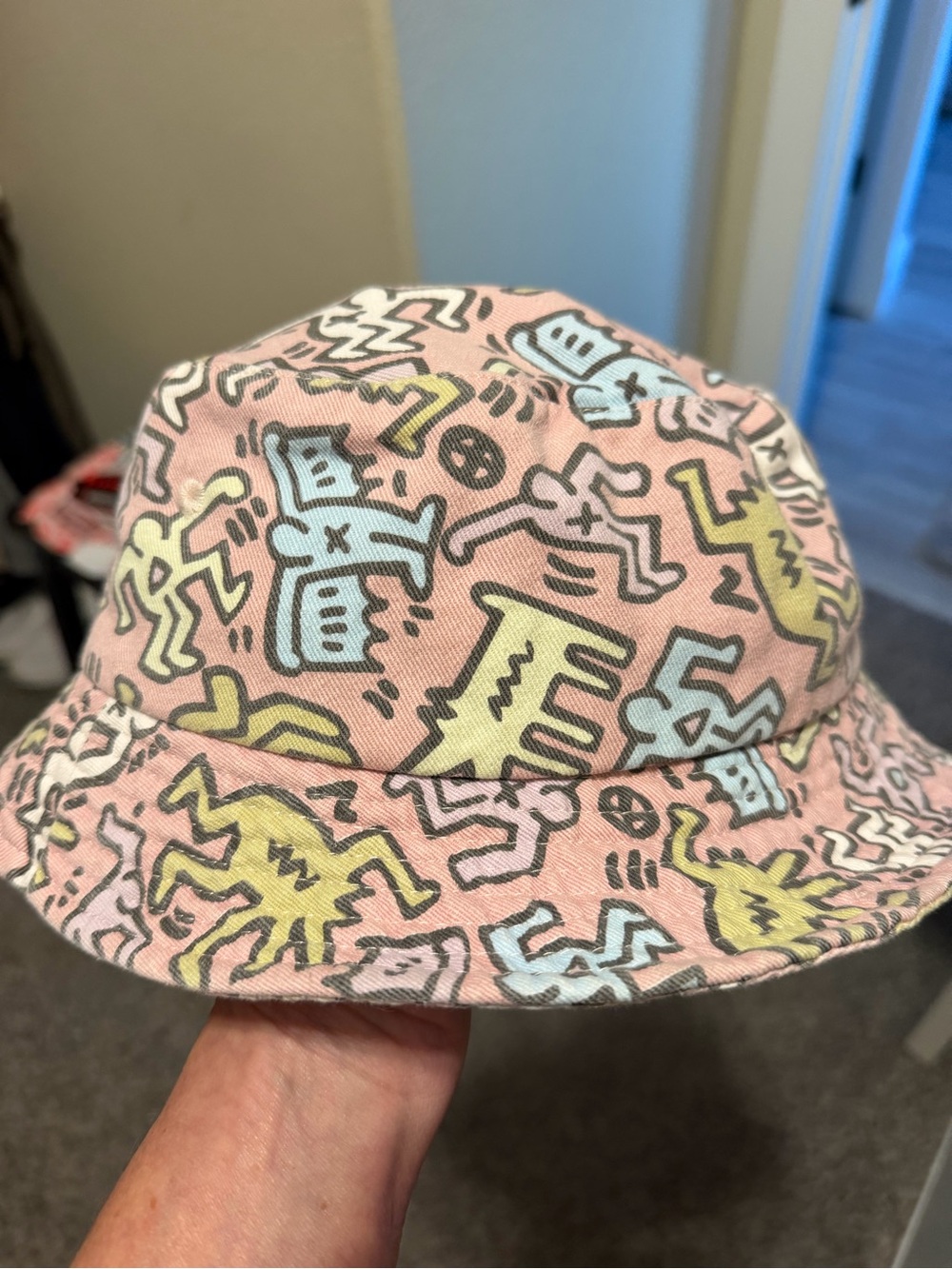K. Haring Pink Patterned Bucket Hat. Great condition